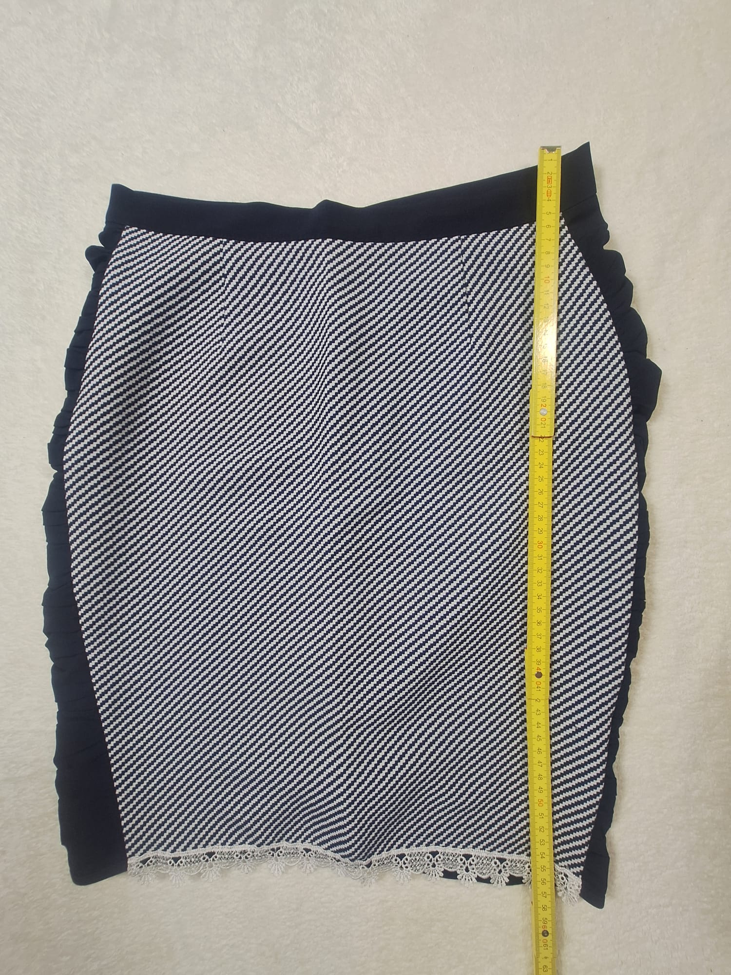 Fustă Mini Vintage Herringbone Negru/Alb M