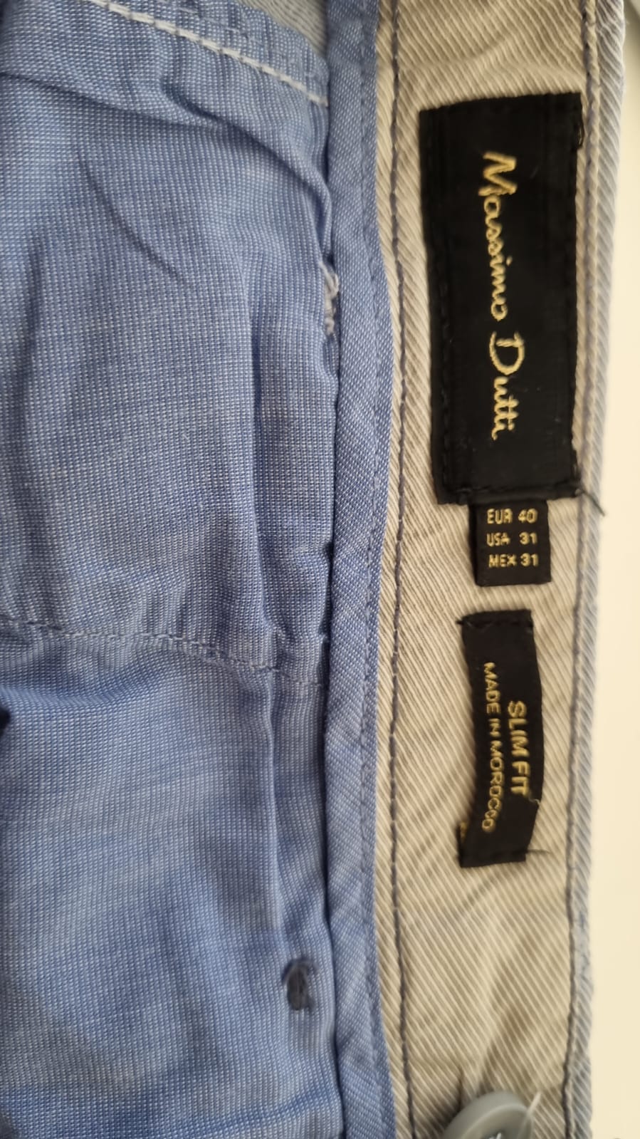 Pantaloni Albastru Deschis Massimo Dutti Slim Fit – Mărimea 40