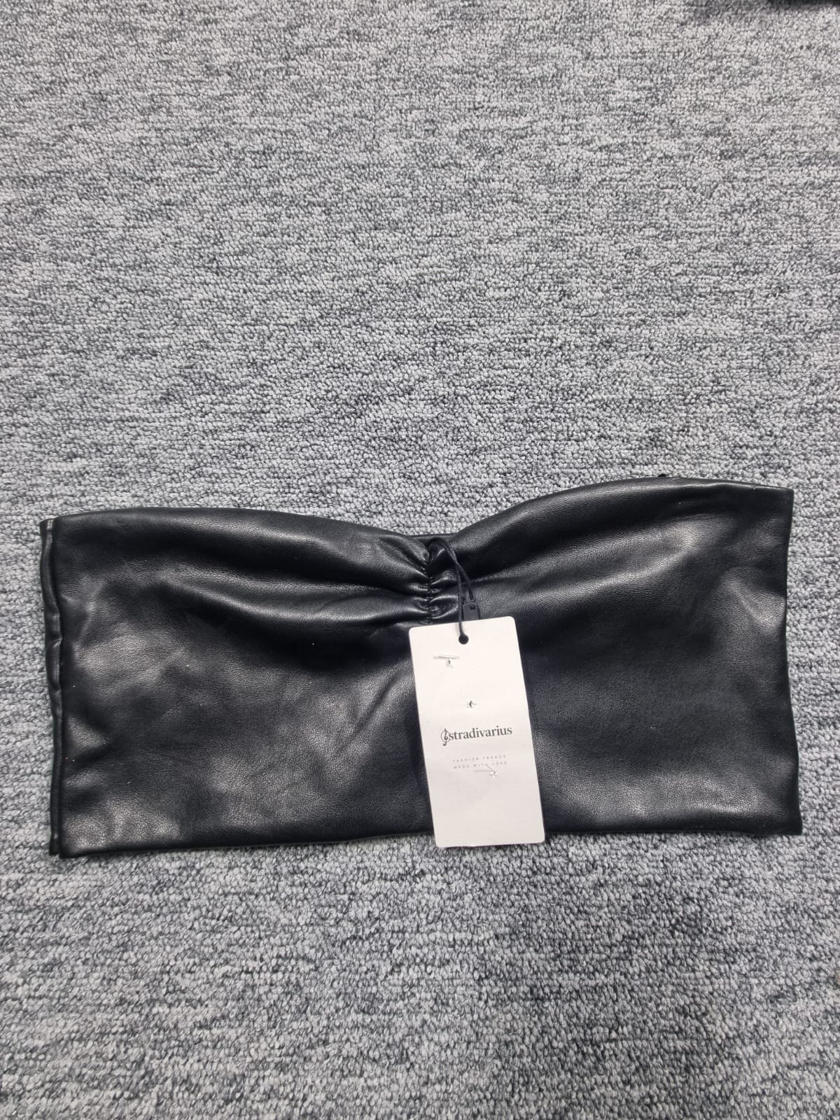 Top Bandeau Piele Ecologică Neagră