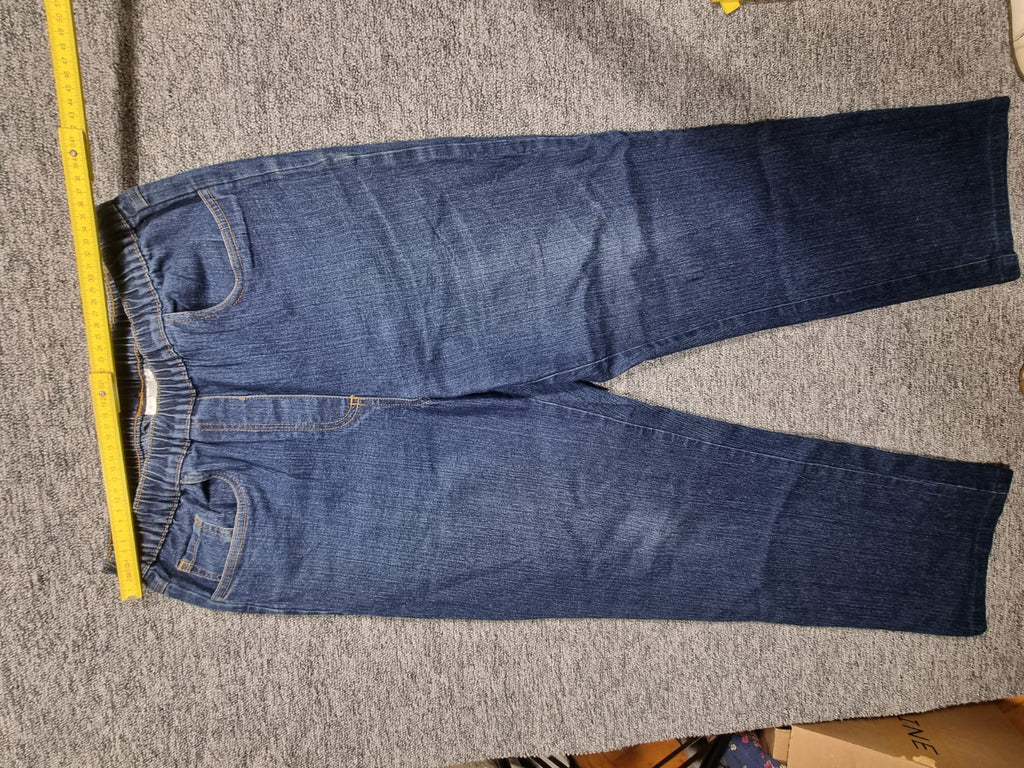 Jeans Drepți Albastru Talie Elastică