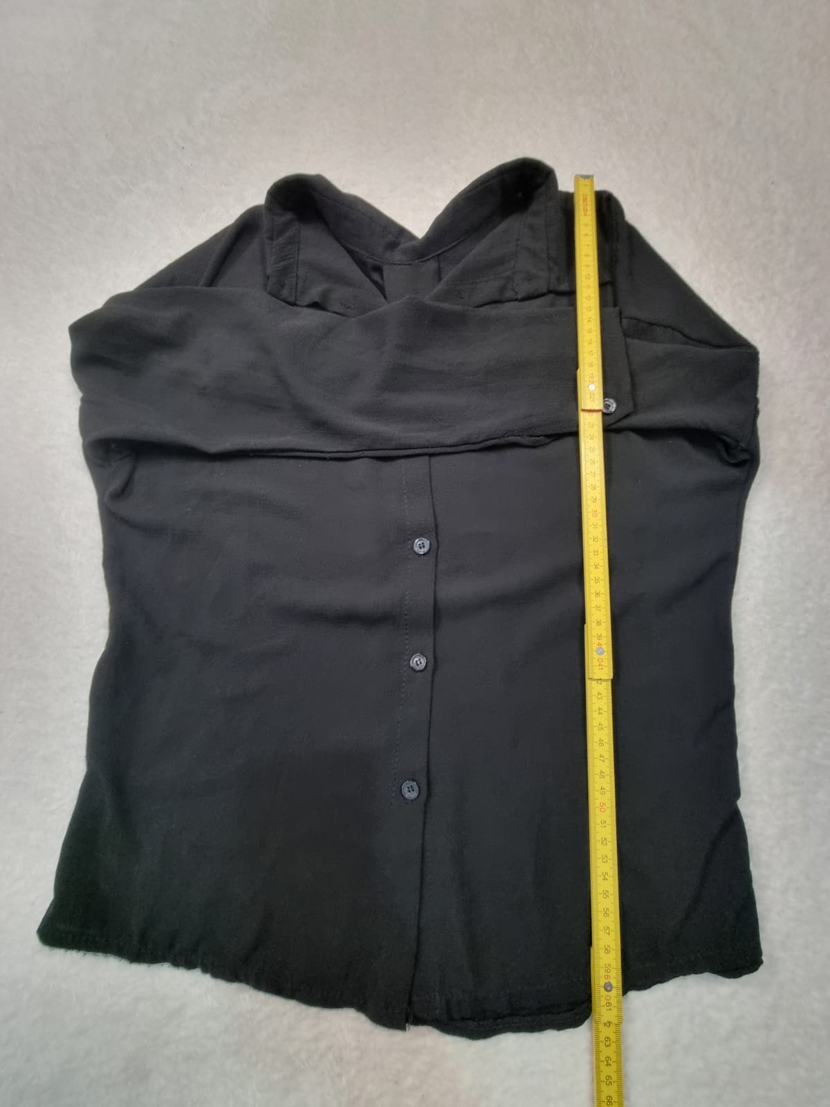 Cămașă Neagră Damă Mâneci Lungi 100% Poliester – One Size