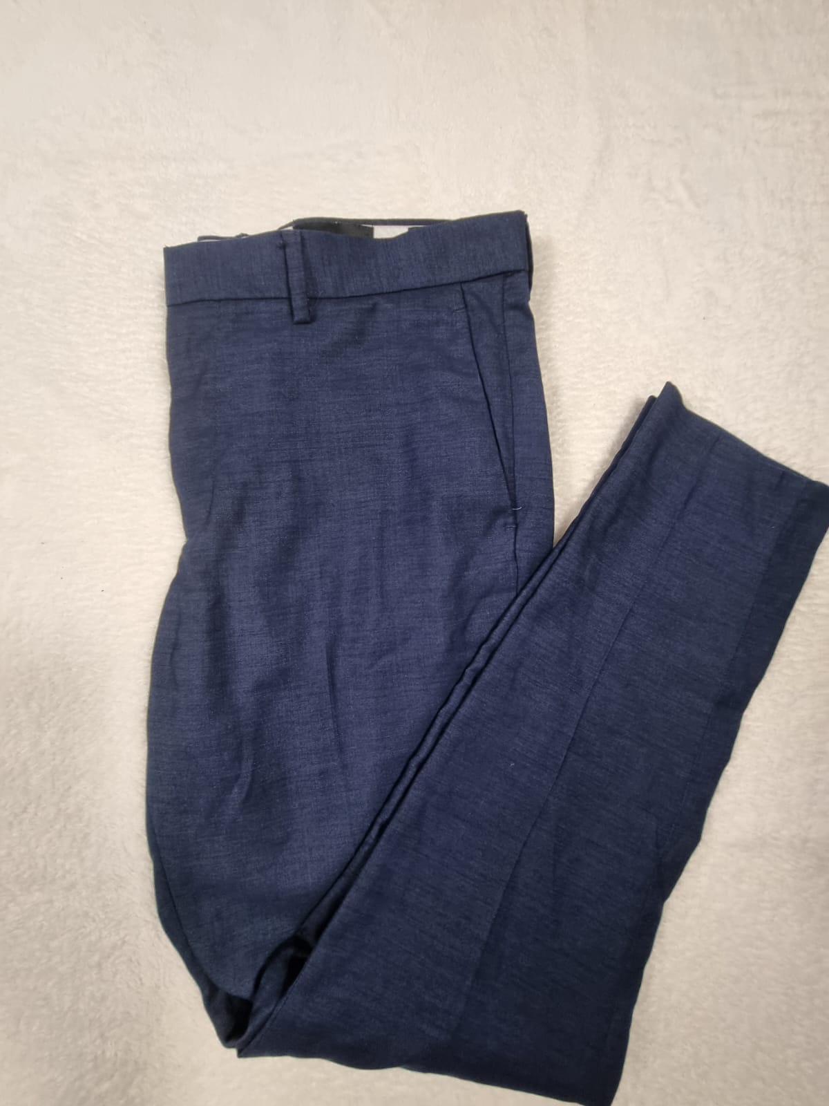 Pantaloni Stofă Albaștri H&M Skinny Fit Mărimea 50