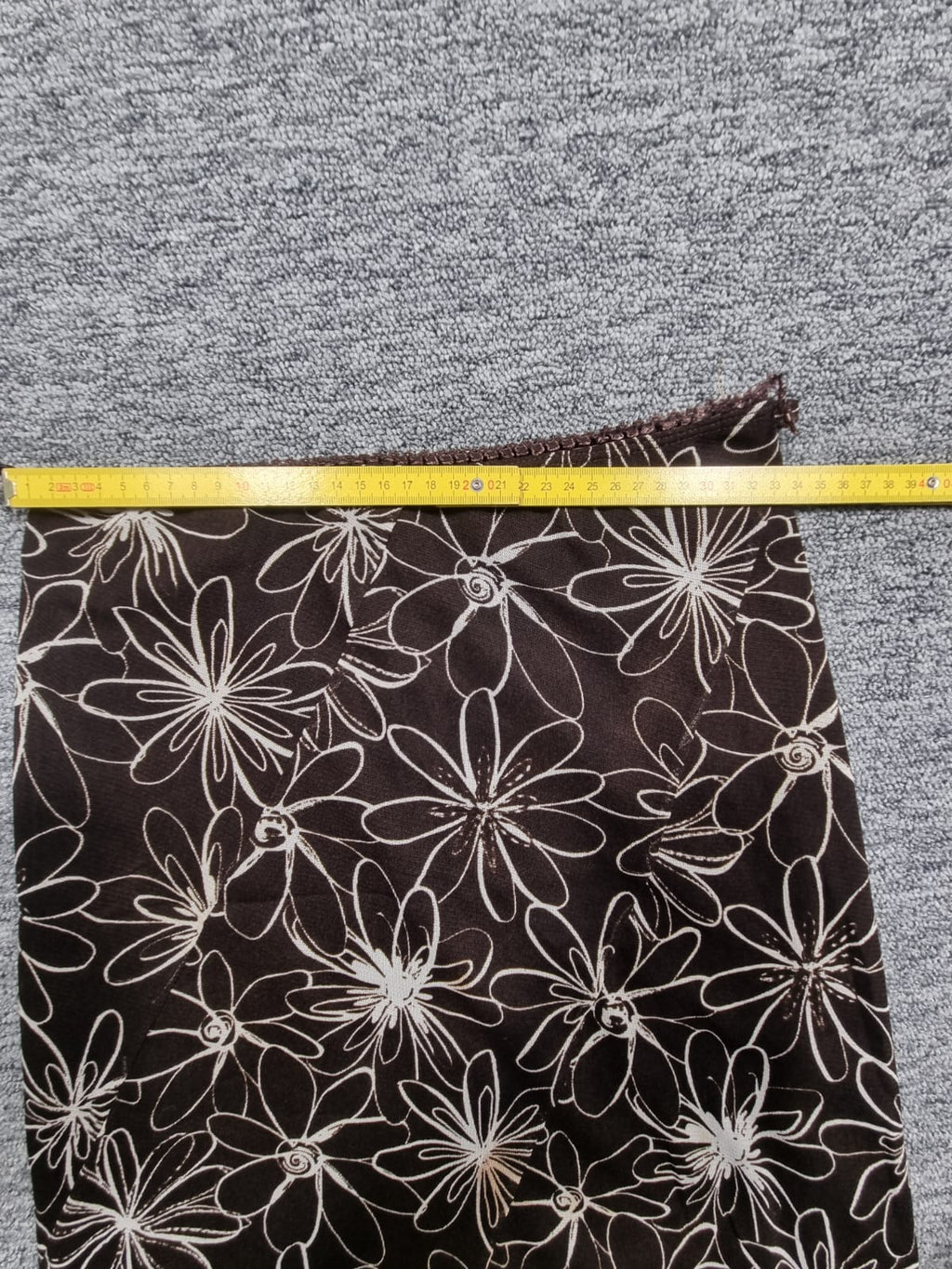 Fustă Midi Maro Print Floral Alb Mesh Vintage Y2K