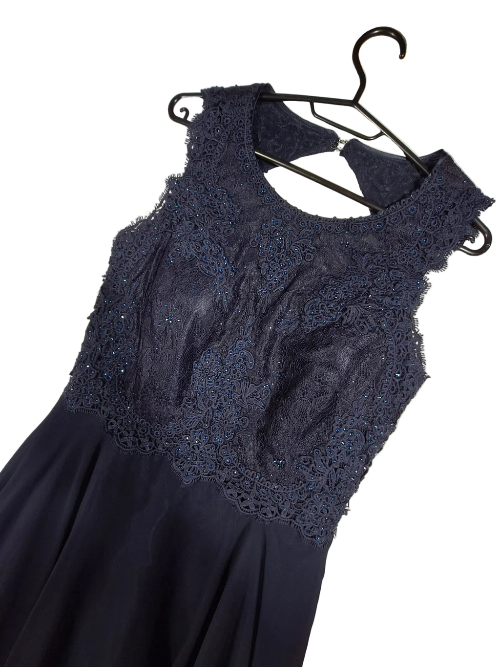 Rochie de Seară Maxi Bleumarin cu Corsaj din Dantelă și Cristale - Marie Lund Copenhagen