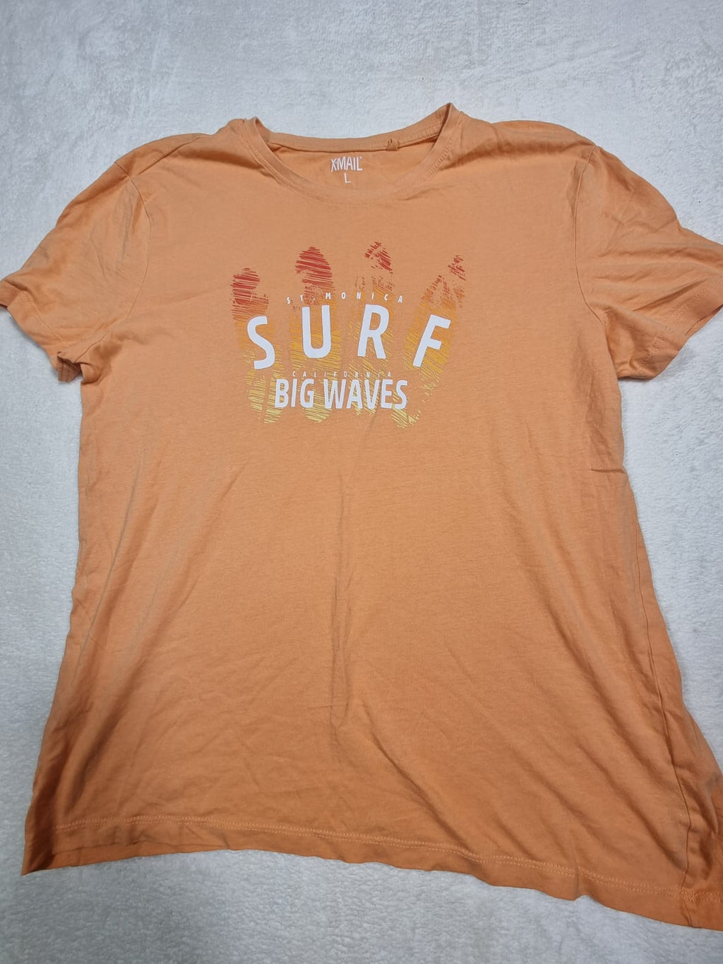 Tricou X-Mail – Surf Big Waves, Portocaliu Piersică, L