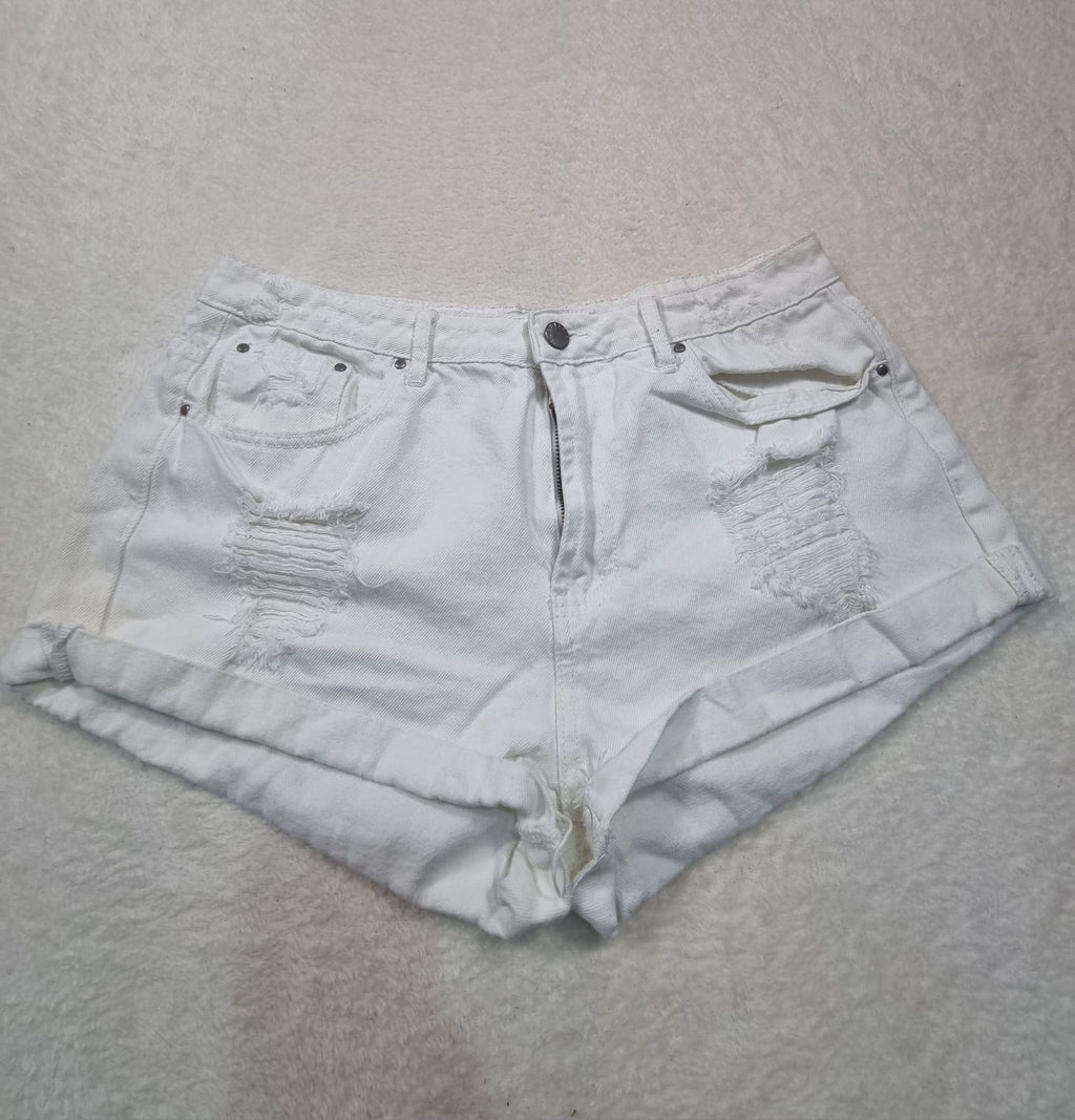 Pantaloni Scurți Damă Blugi Albi Forever 21 – Mărimea M