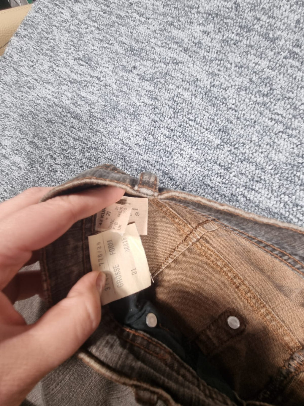 Jeans Drepți Maro Vintage Talie Medie