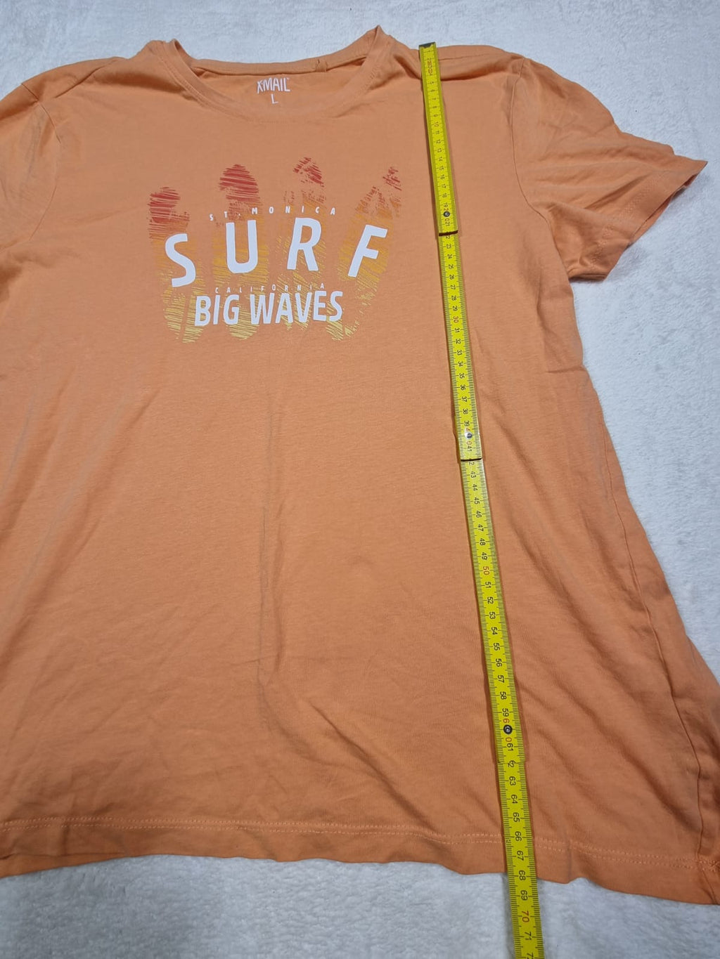 Tricou X-Mail – Surf Big Waves, Portocaliu Piersică, L