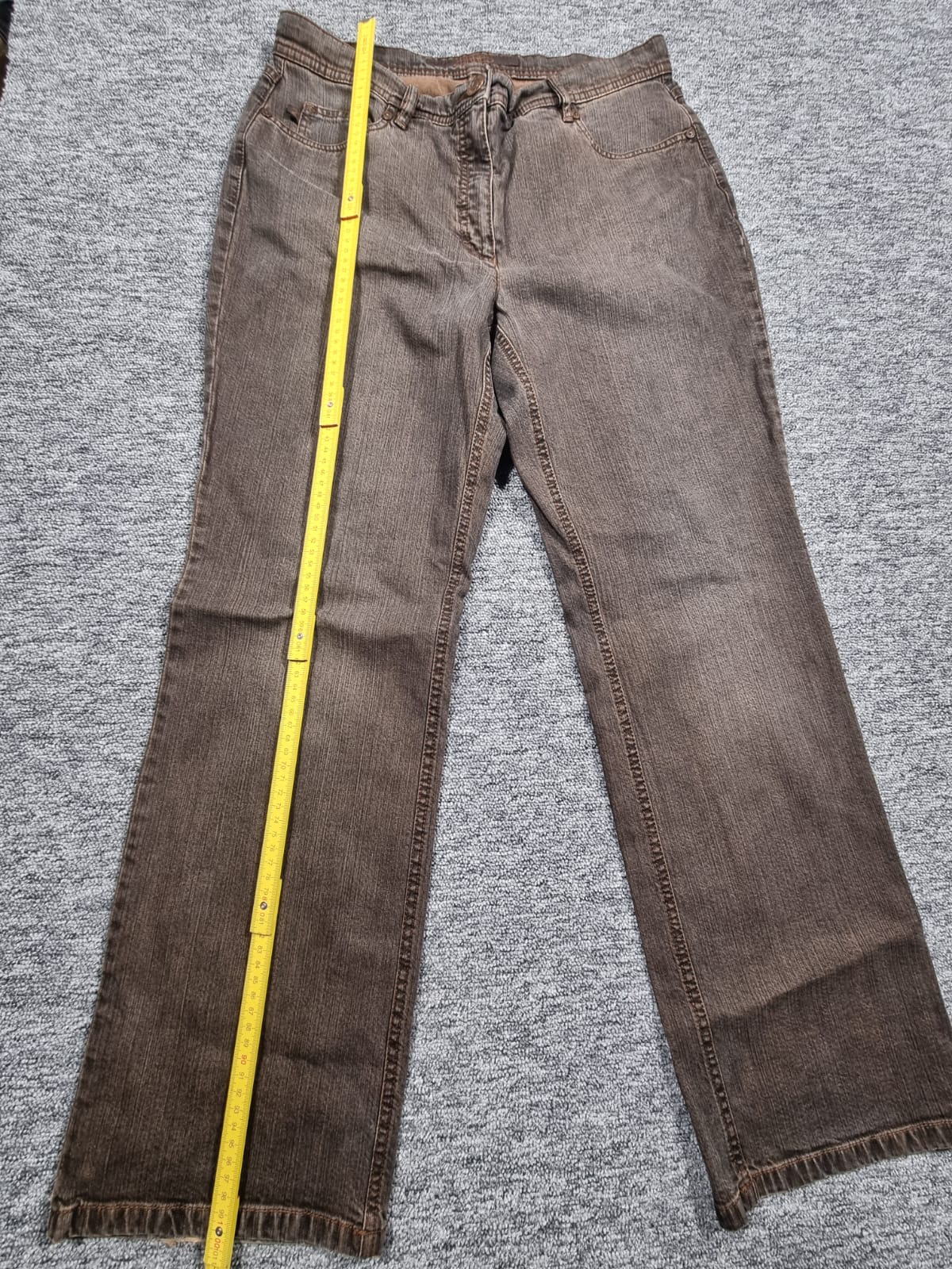 Jeans Drepți Maro Vintage Talie Medie