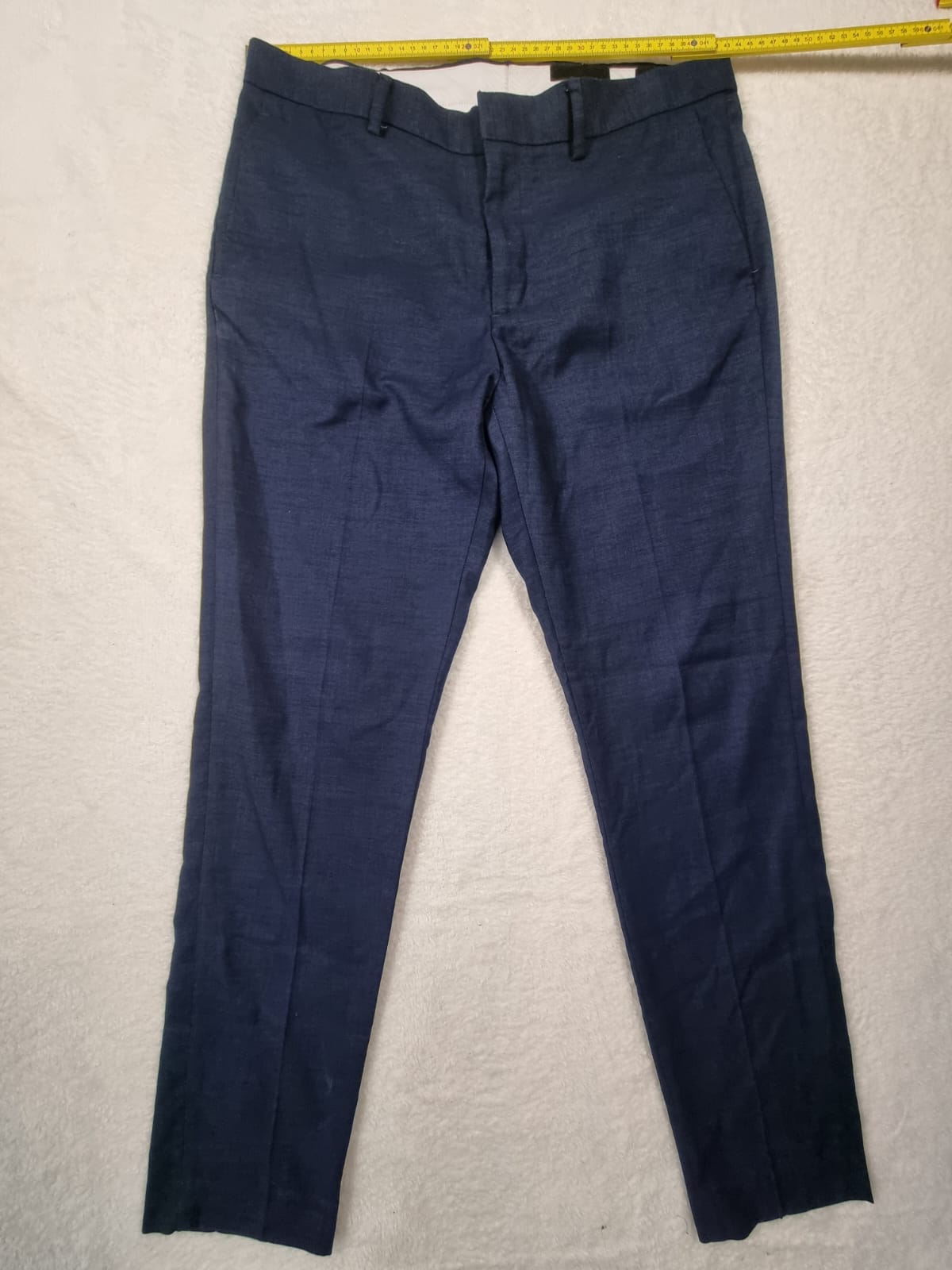 Pantaloni Stofă Albaștri H&M Skinny Fit Mărimea 50