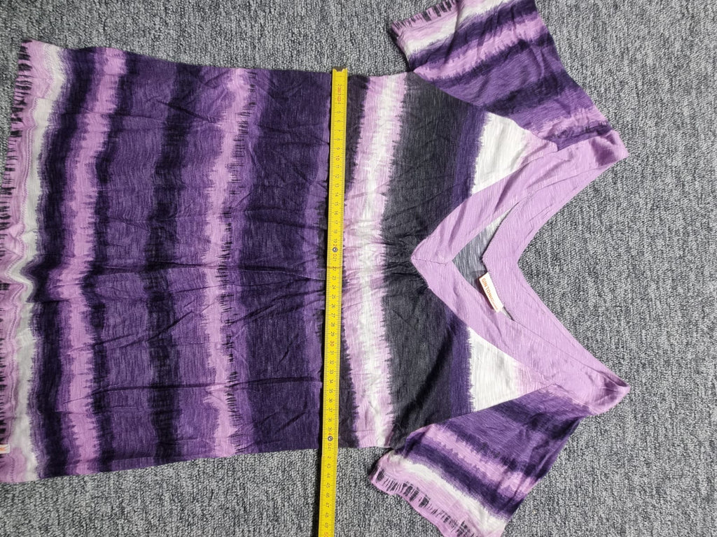 Tricou Violet Dungi Ombre Decolteu V Franjuri