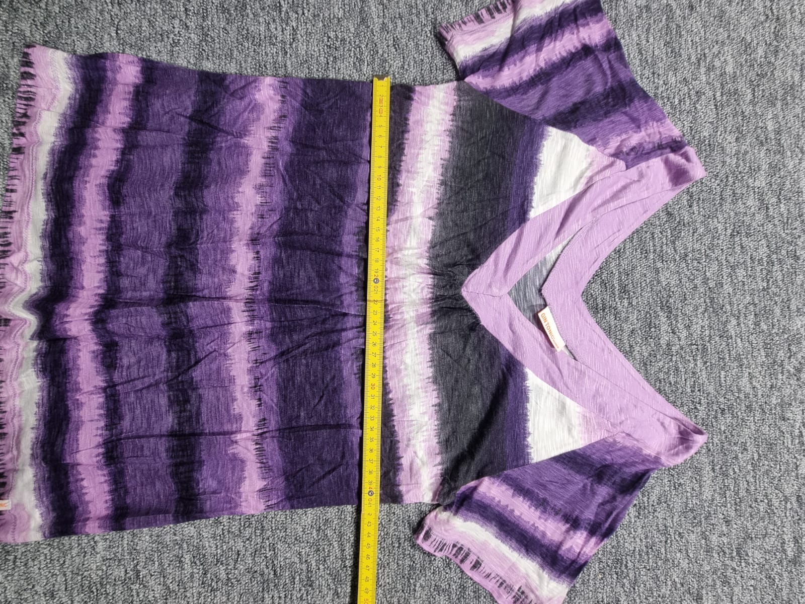 Tricou Violet Dungi Ombre Decolteu V Franjuri