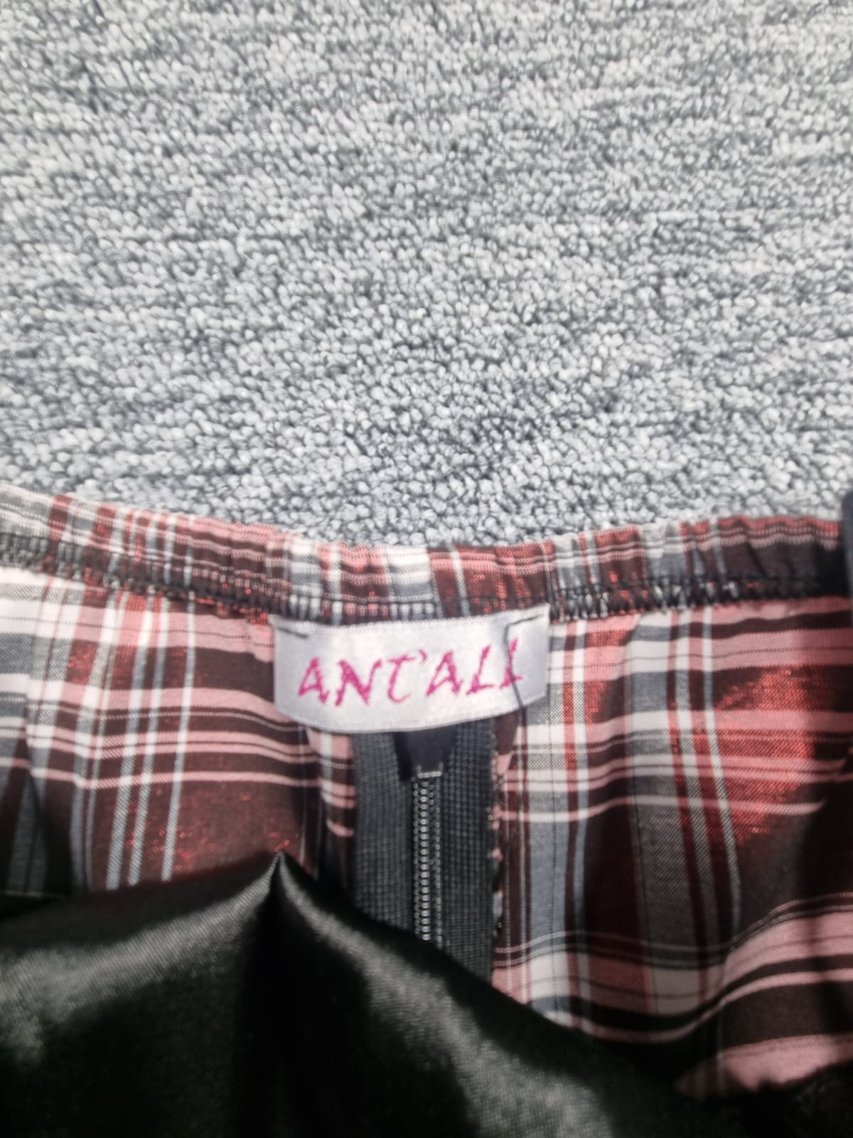 Top Tartan Roz-Negru Bretele Fundă Dantela Y2K