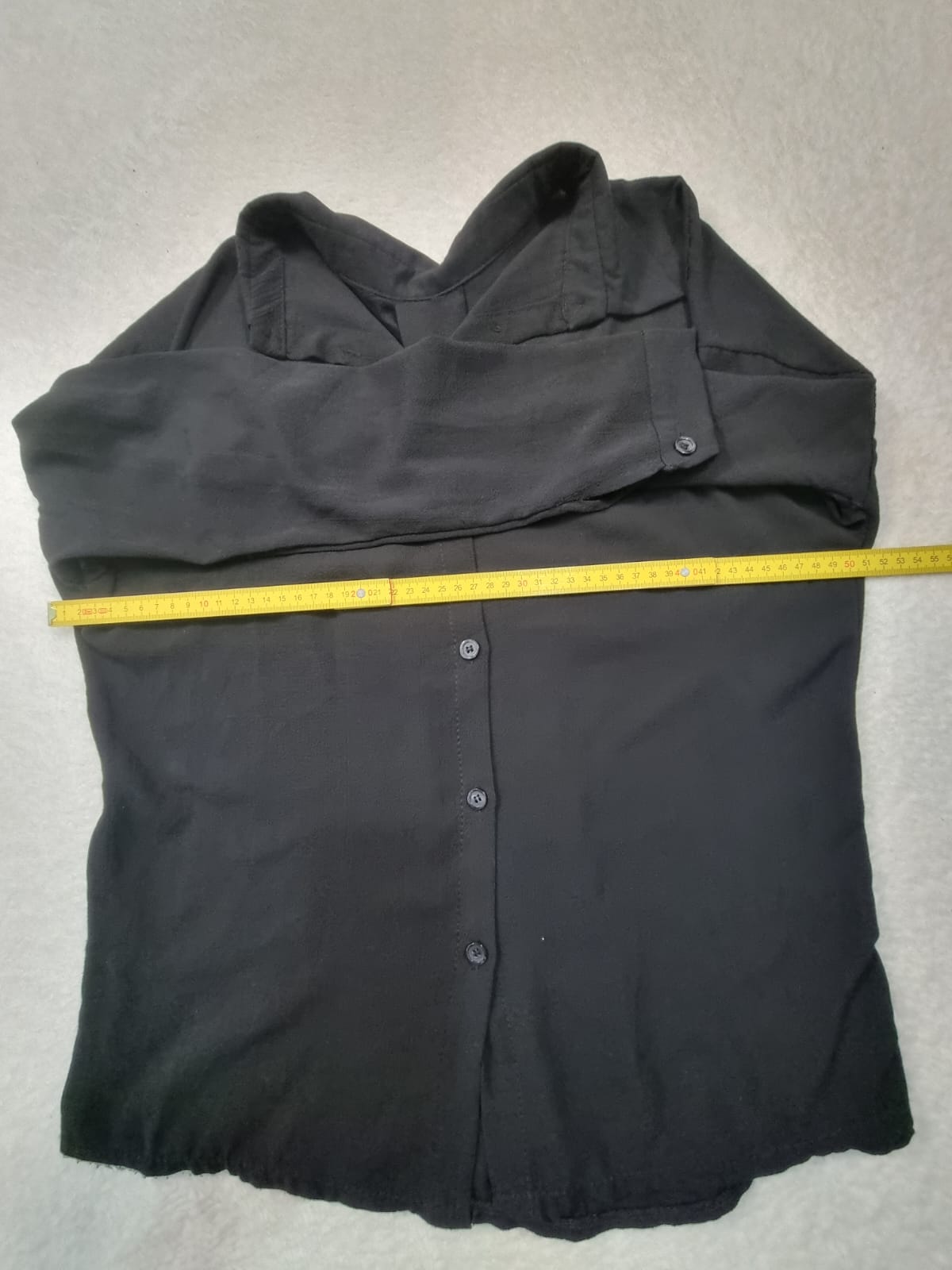 Cămașă Neagră Damă Mâneci Lungi 100% Poliester – One Size