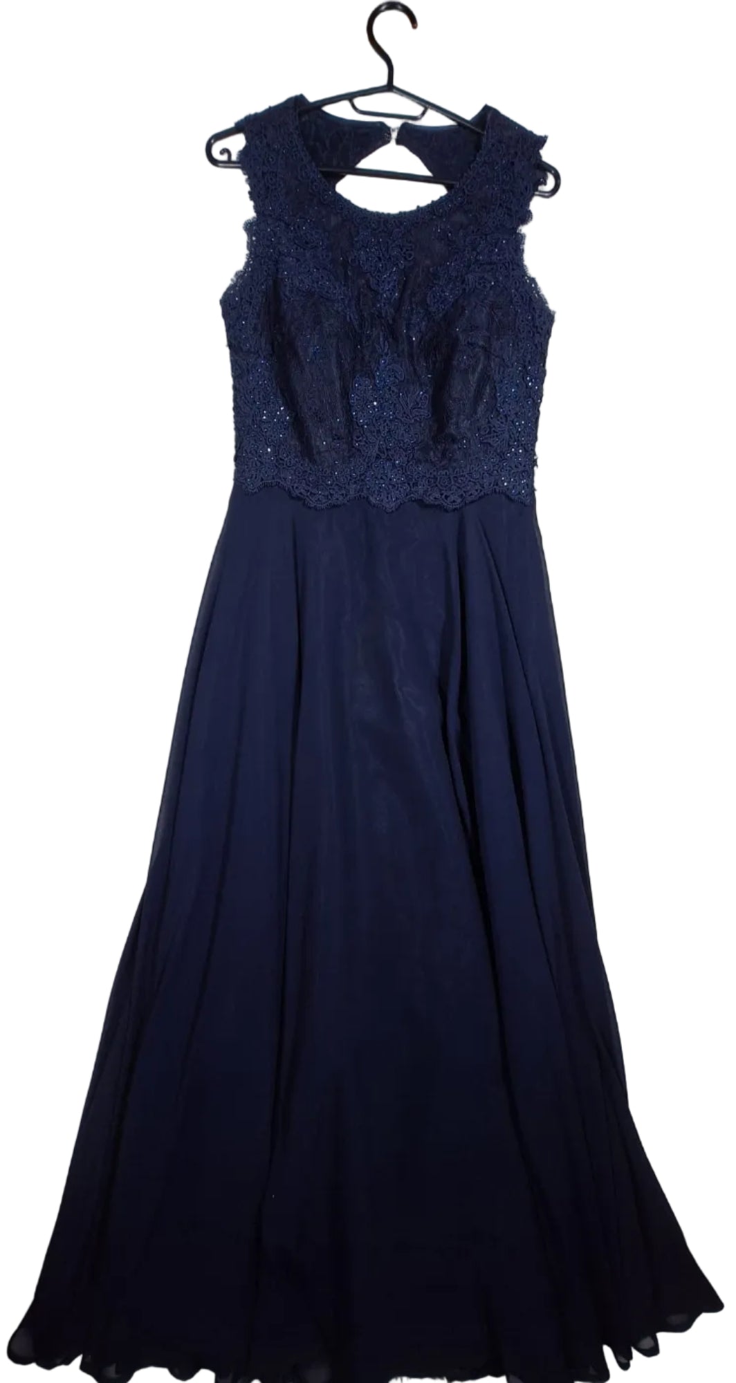 Rochie de Seară Maxi Bleumarin cu Corsaj din Dantelă și Cristale - Marie Lund Copenhagen