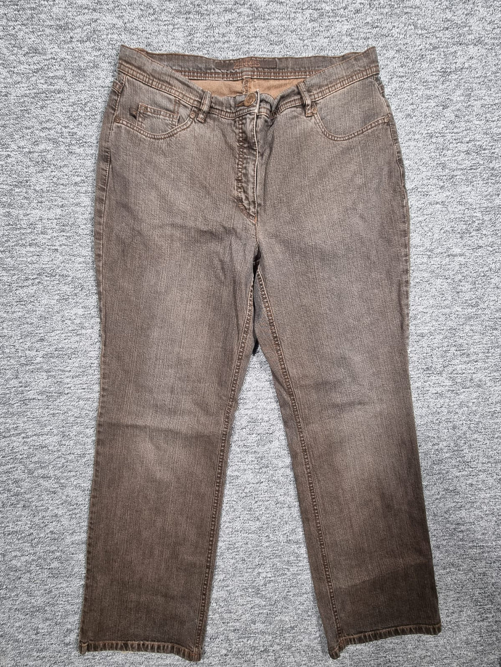Jeans Drepți Maro Vintage Talie Medie