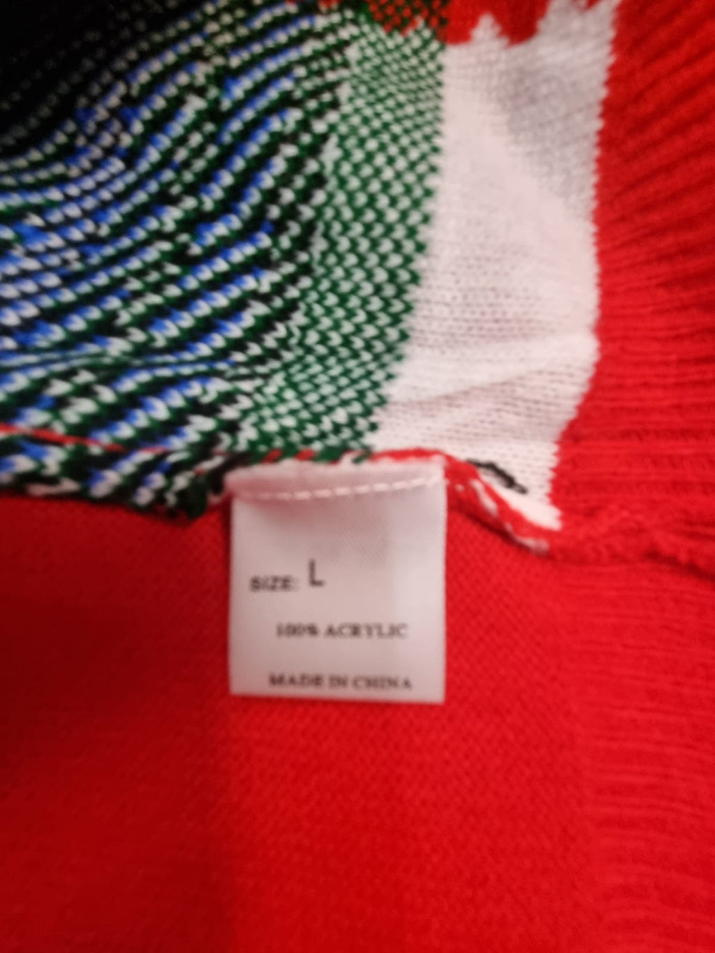 Pulover de Crăciun Roșu cu LED-uri și Lame – Mărimea L