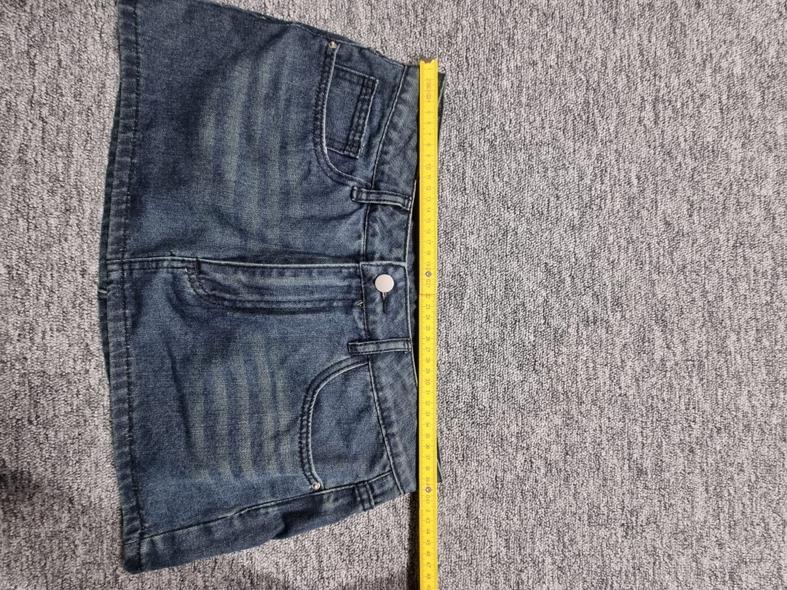 Fustă Mini Denim Albastru-Gri Talie Joasă Y2K