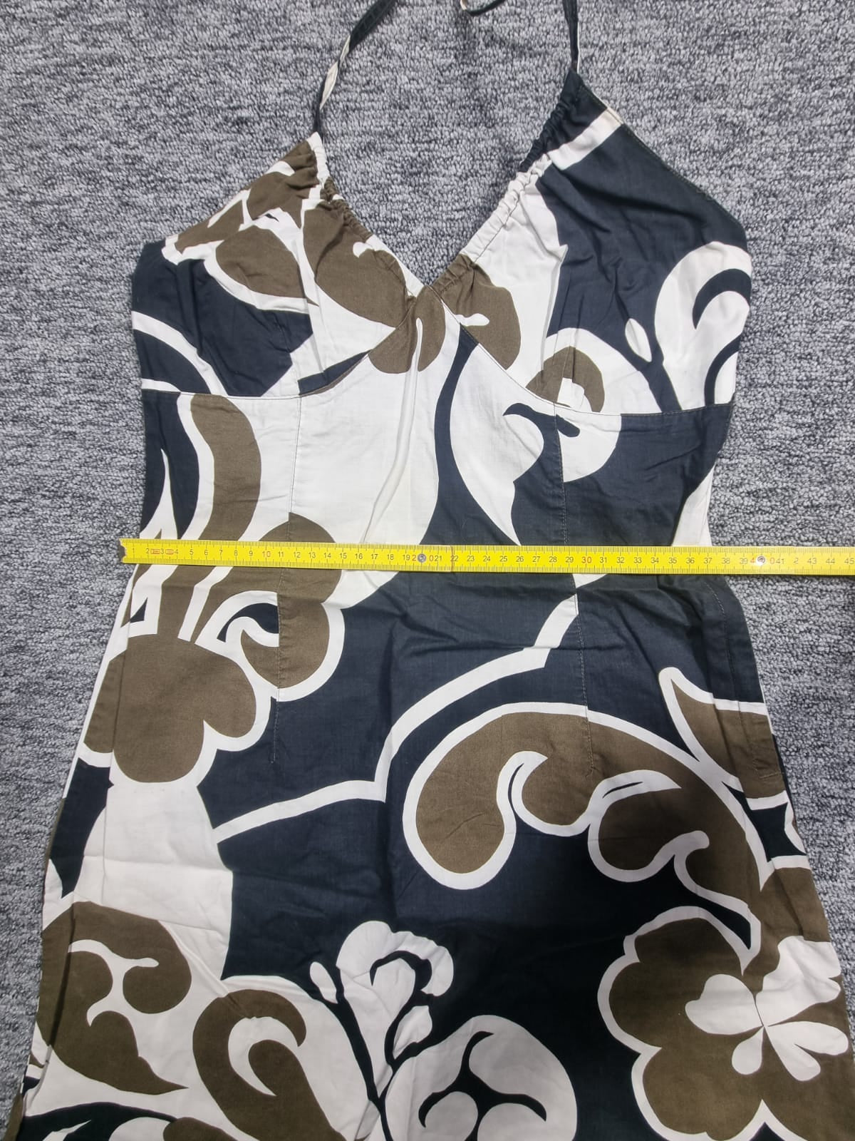 Rochie Mini Halter Print Floral Abstract Negru-Kaki Y2K