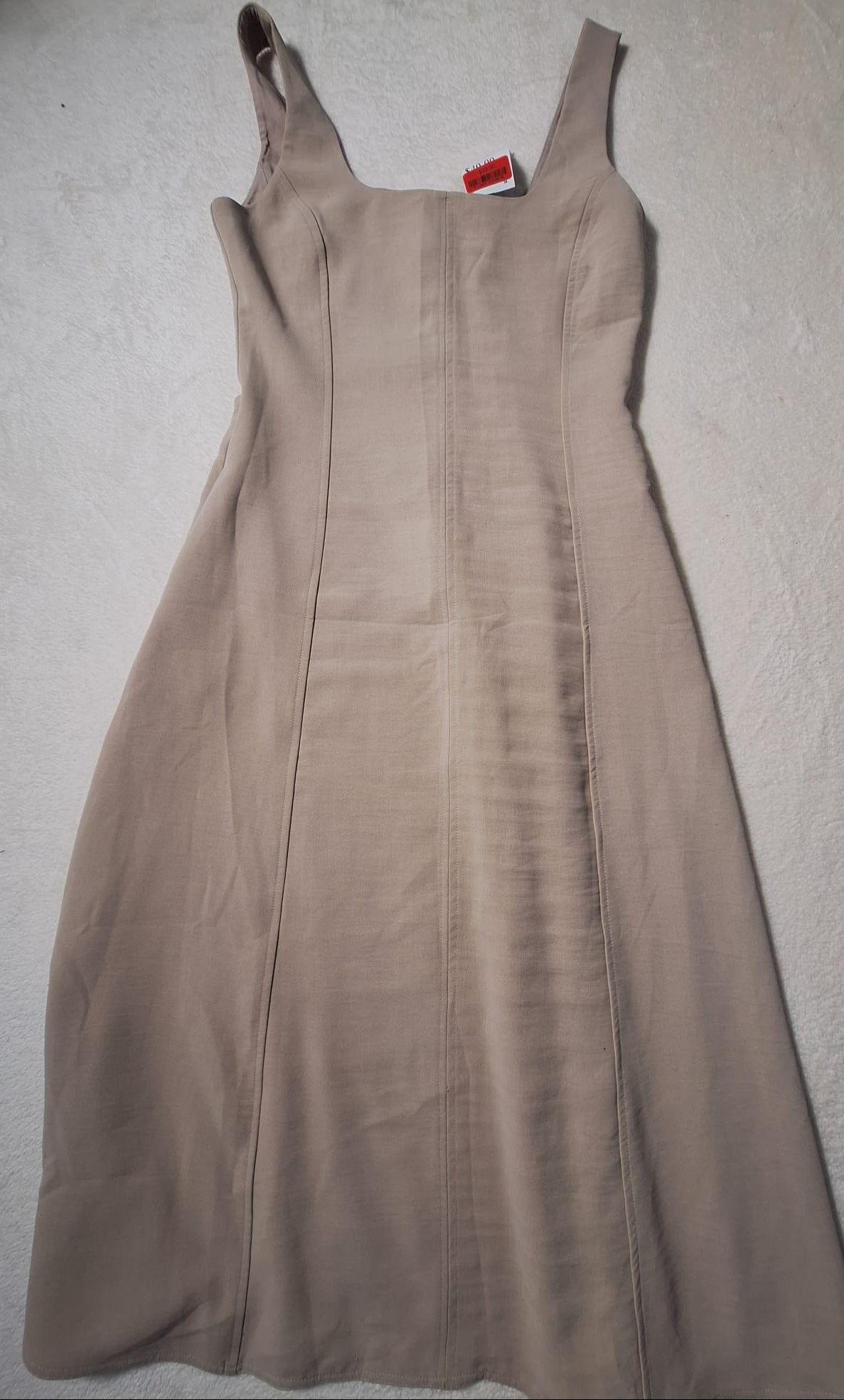 Rochie Midi Bej cu Bretele Late – Mărime 8 US