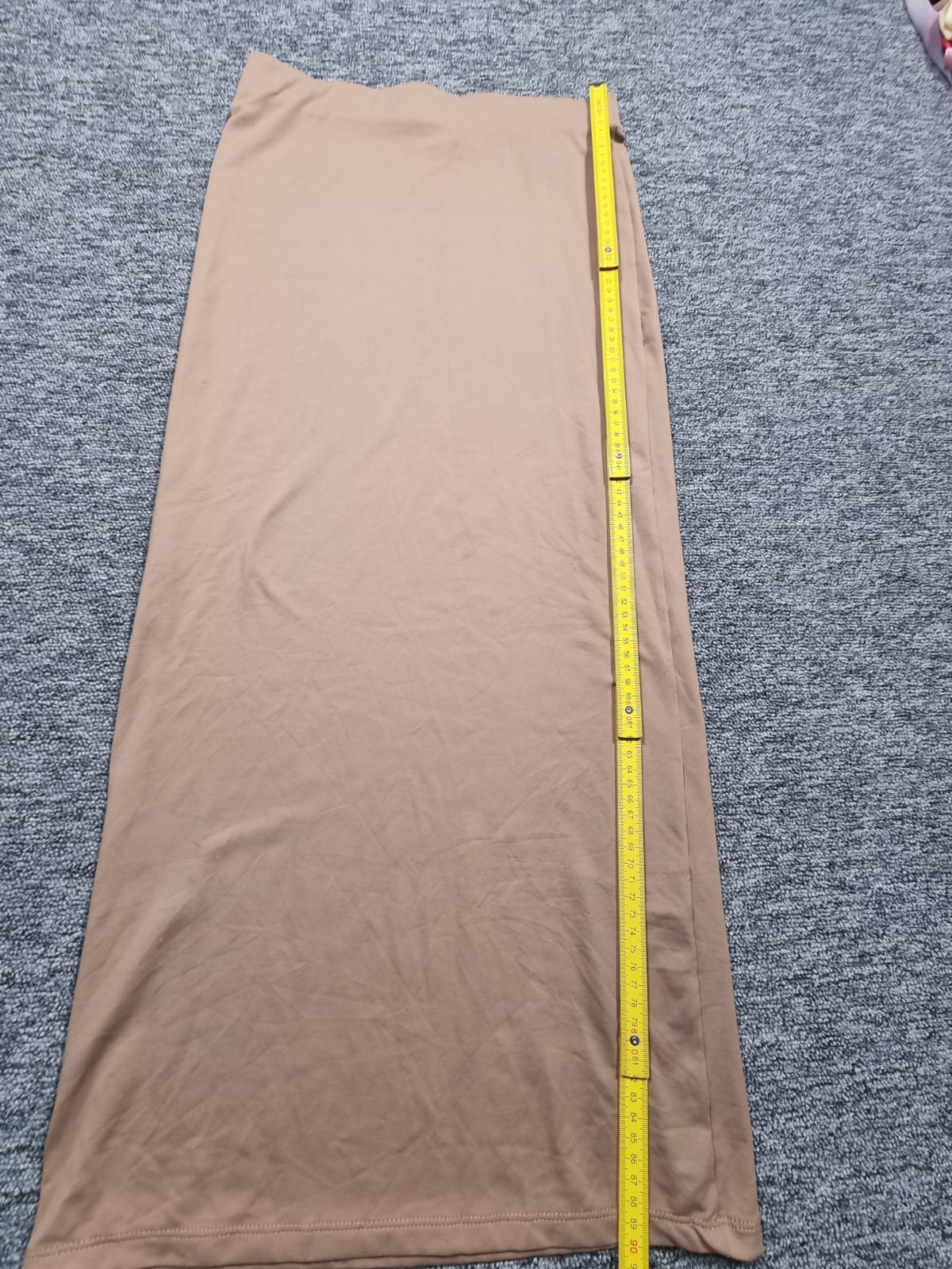 Fustă Maxi Nude Jersey Talie Înaltă