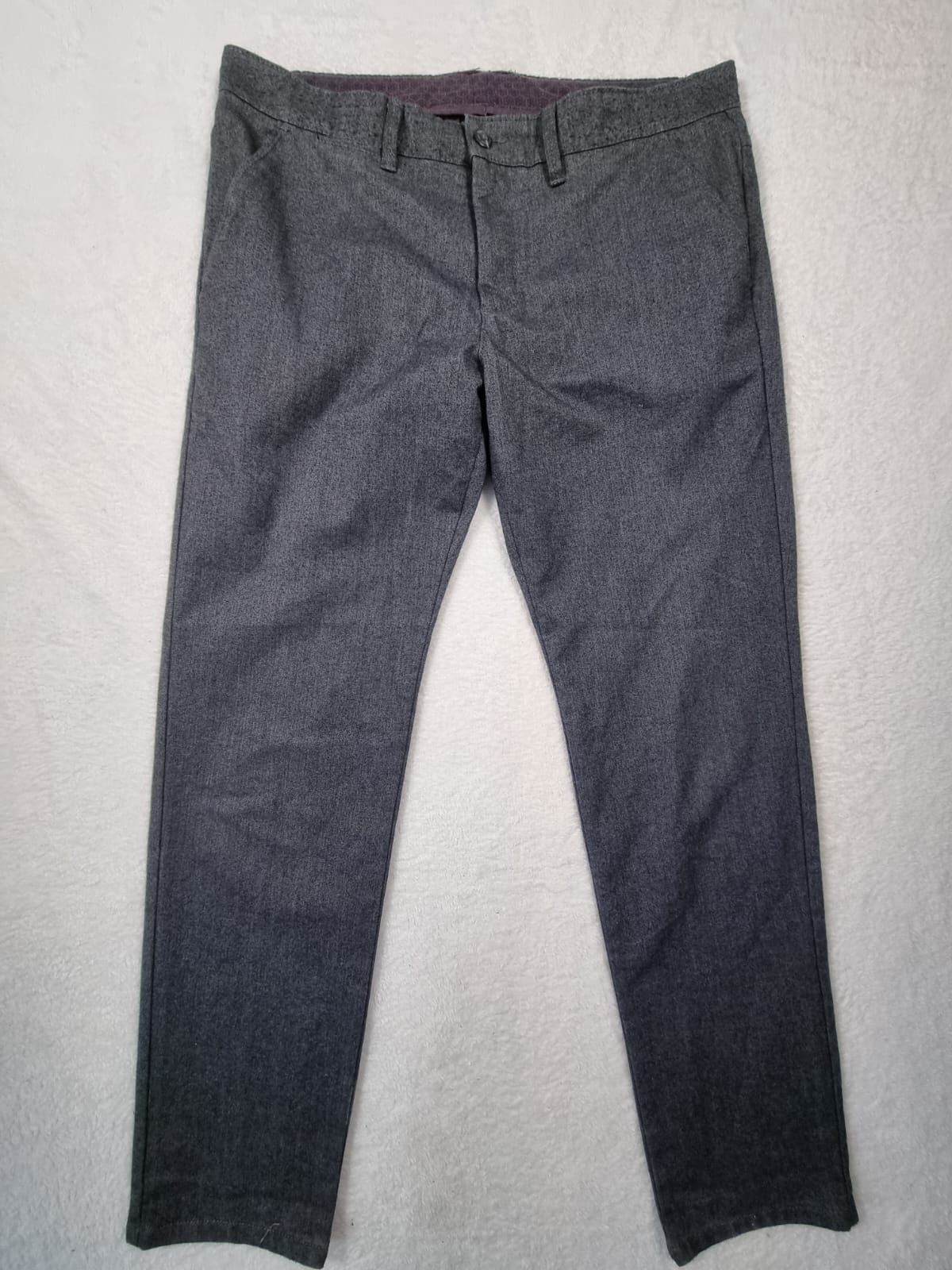 Pantaloni Bărbați Stofă Gri Clasic – Talia 50