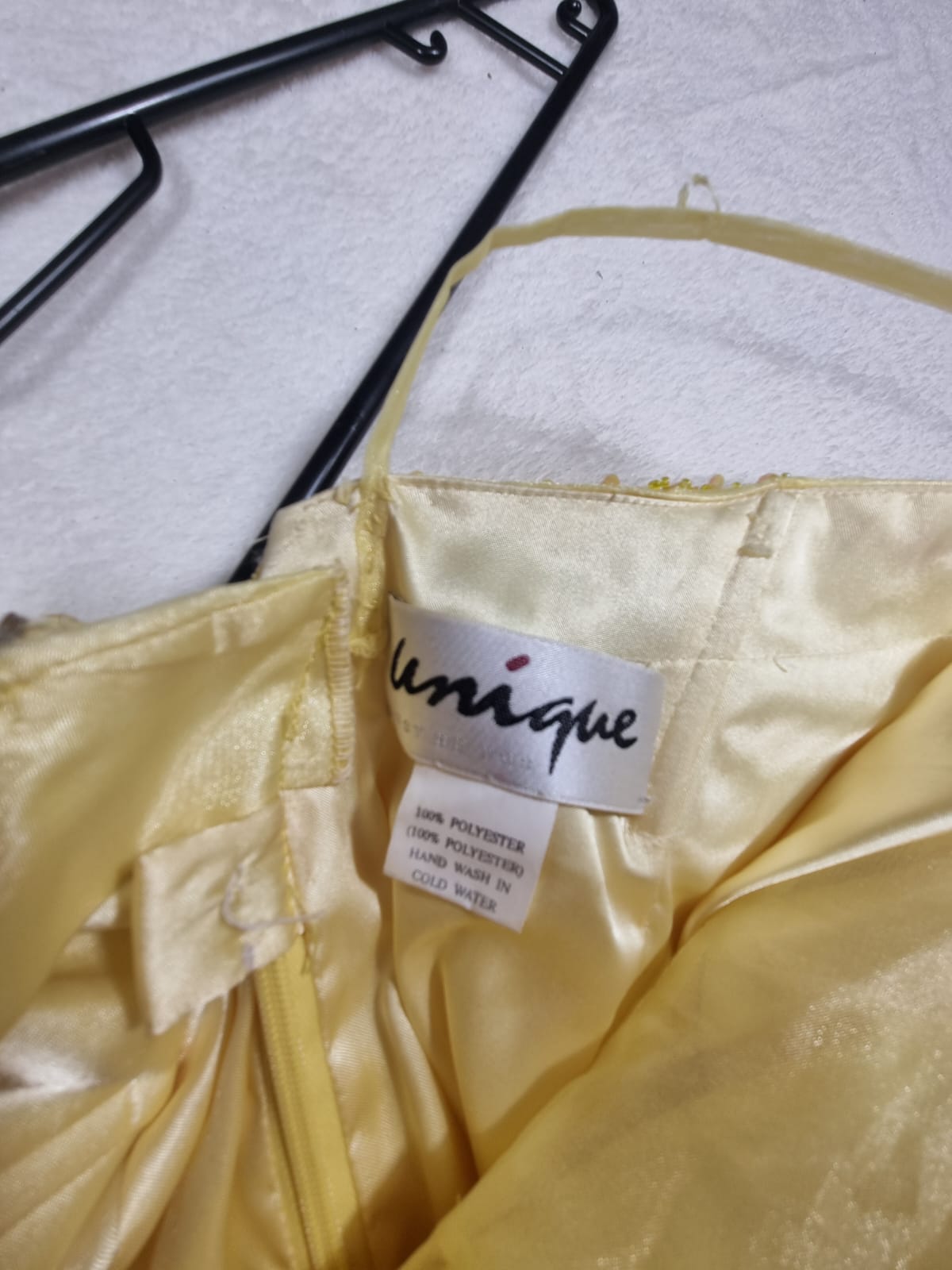 Rochie de Seară Midi Champagne cu Bretele și Fustă din Volane - Unique