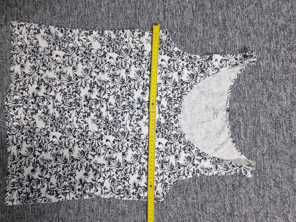 Top Print Floral Alb-Negru