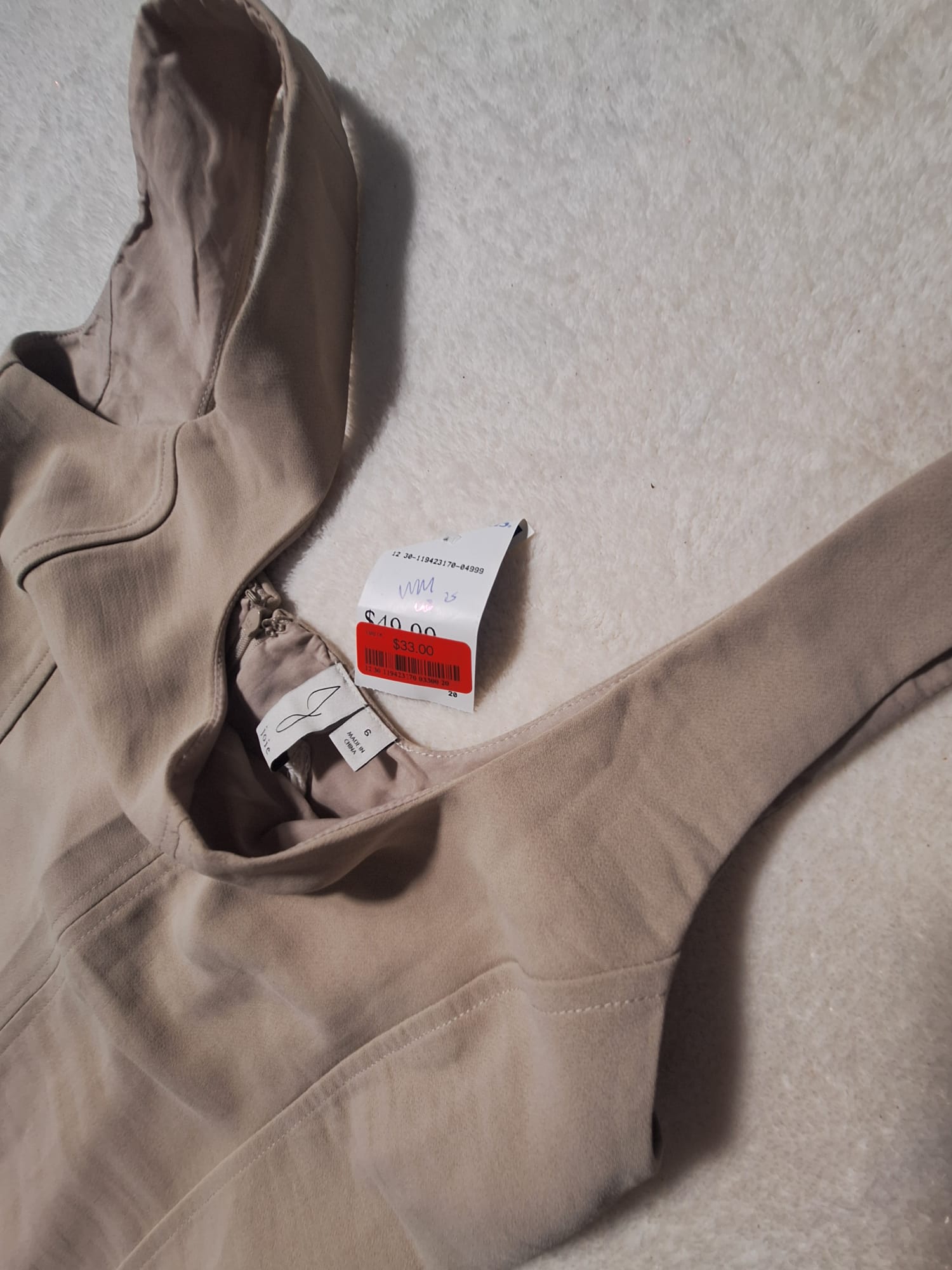 Rochie Midi Bej cu Bretele Late – Mărime 8 US