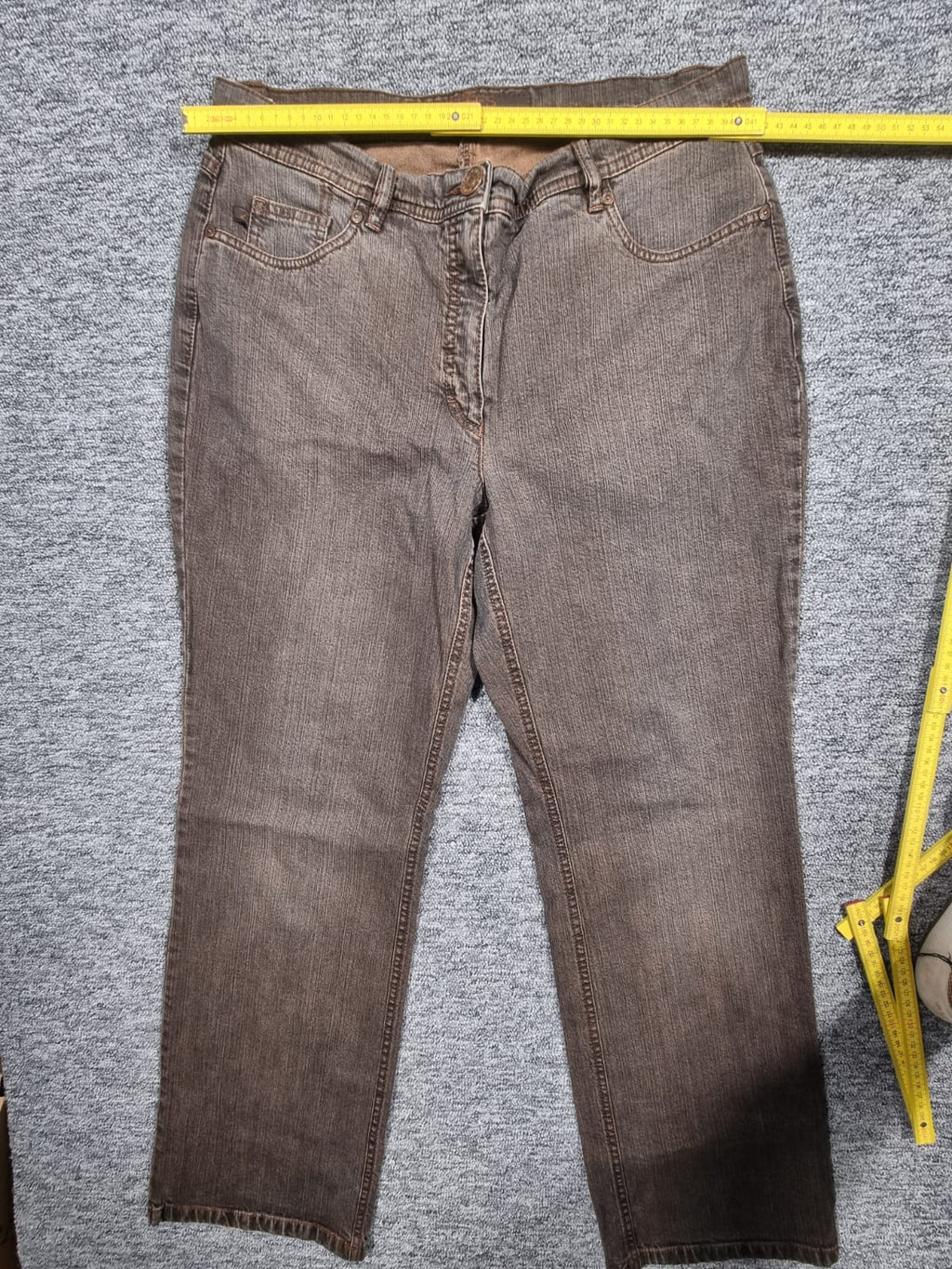 Jeans Drepți Maro Vintage Talie Medie
