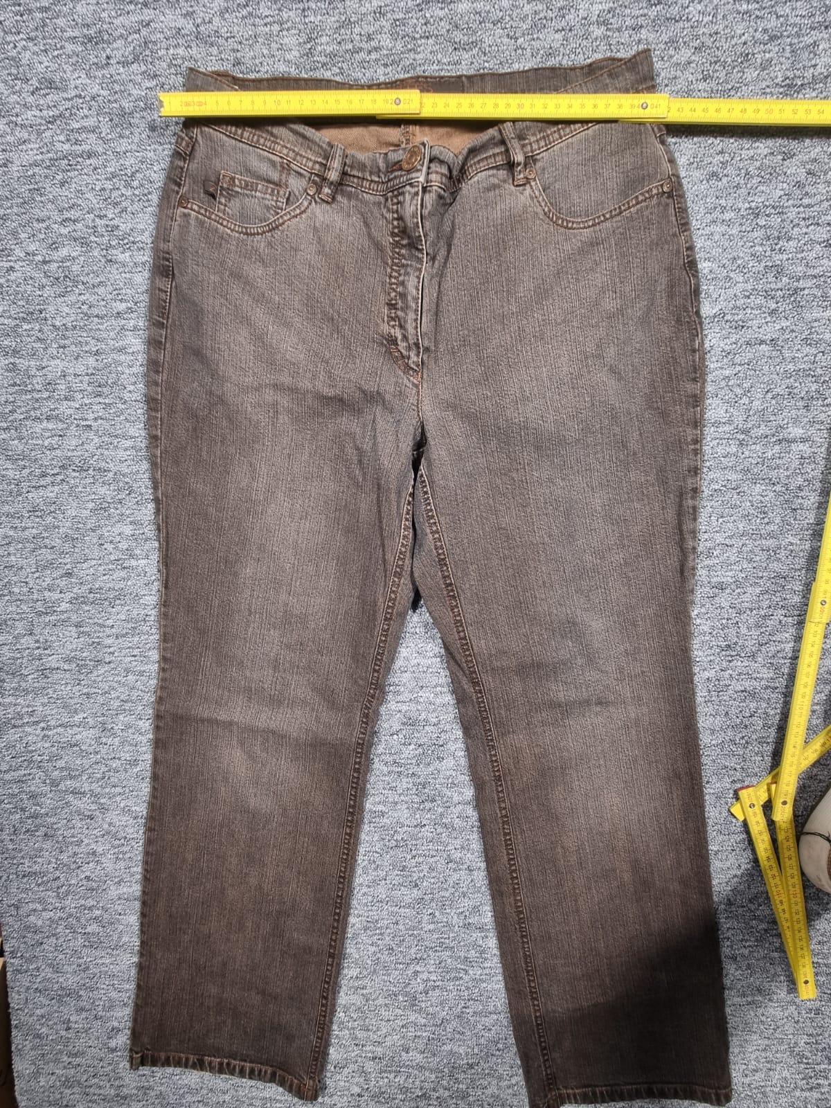 Jeans Drepți Maro Vintage Talie Medie