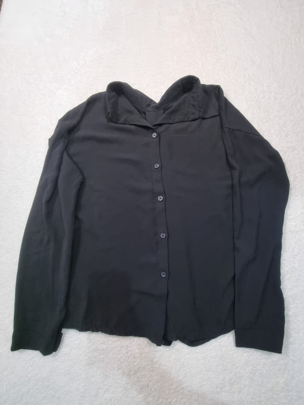 Cămașă Neagră Damă Mâneci Lungi 100% Poliester – One Size