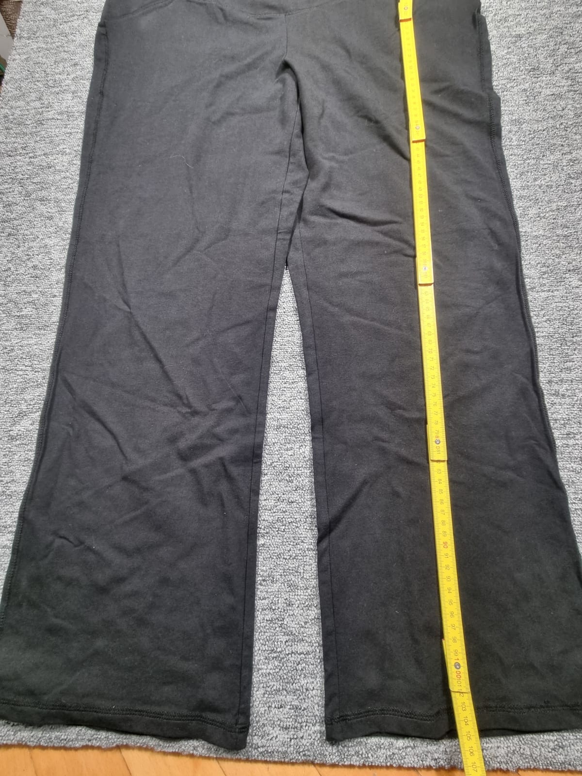 Pantaloni Flare Negri Jersey Talie Încrucișată Yoga