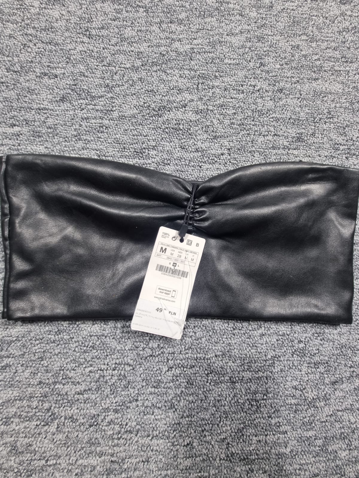 Top Bandeau Piele Ecologică Neagră