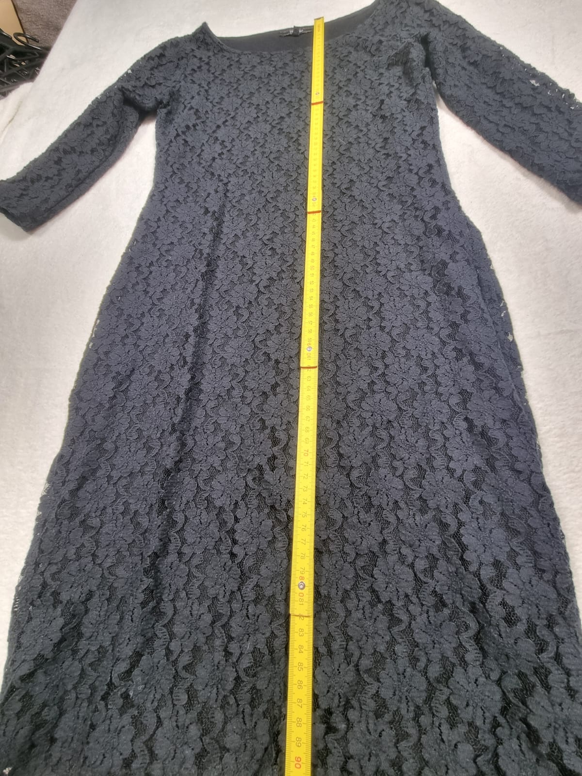 Rochie Bodycon Dantela Neagră – Mâneci 3/4